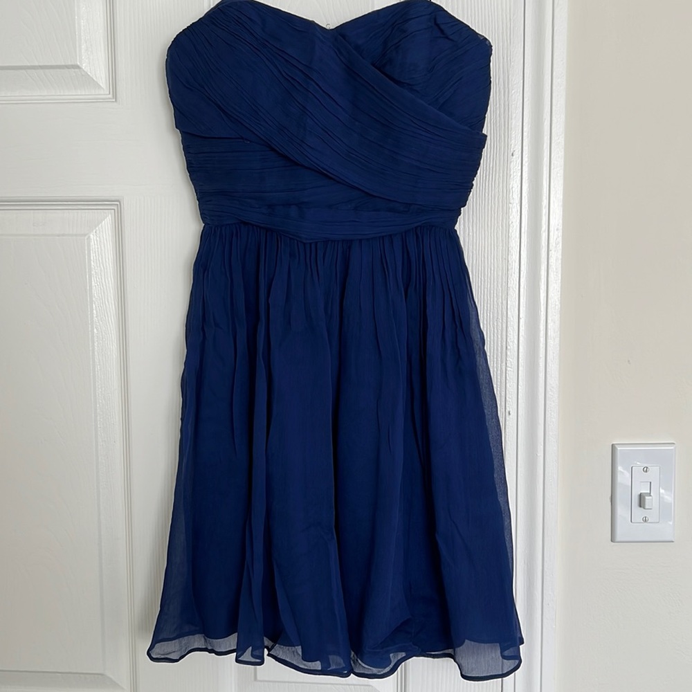 Jcrew Navy Blue Strapless Dress